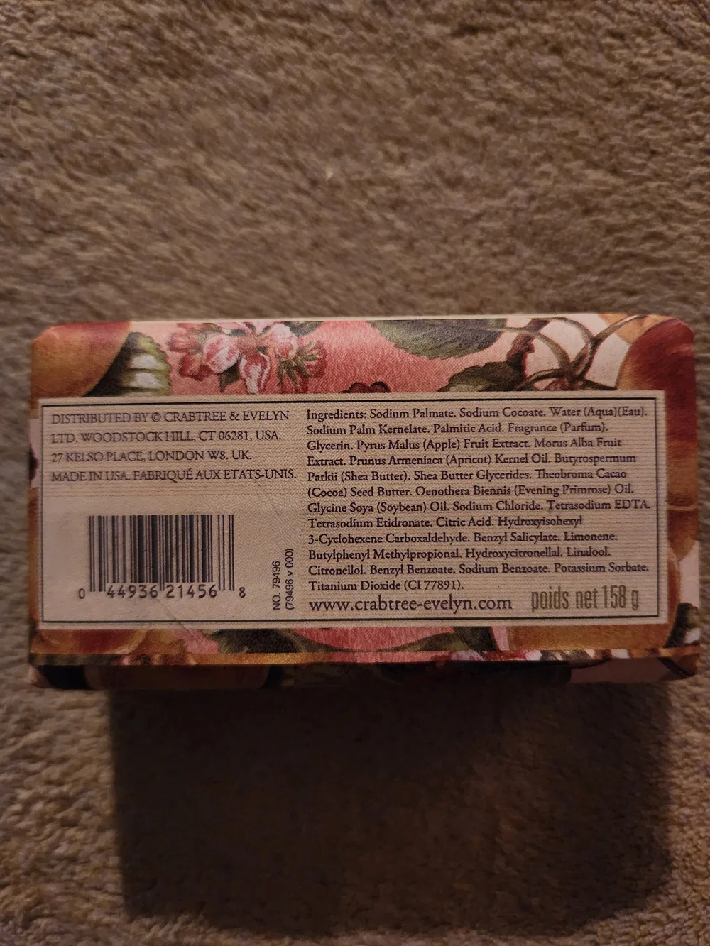 Crabapple & Mulberry Triple Milled Soap - Crabtree & Evelyn - Pink Floral